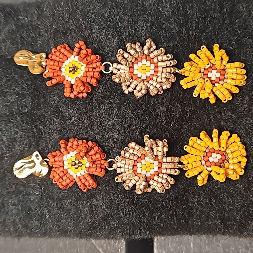 Handmade flower earrings